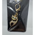Dali’s Pet Jewellery Rhinestone Cat Charm Gold Tone Clip 2” New Photo 3