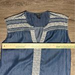 Chelsea & Theodore Denim Chambray Embroidered Dress 100% Tencel Size S Blue Photo 4