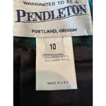 Pendleton Wool Skirt Size 10 Houndstooth Tweed Teal Black Vintage Made in USA Photo 2