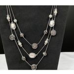 Ny Collection Vintage SKU 041 Multi Layered Silver Necklace With Beaded Accents Photo 1