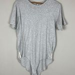 Free People Intimately Bodysuit Womens Large Gray Crew Neck Short Sleeve Light L Photo 0