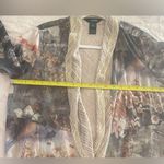 Ali Miles Open Cardigan Womens Small Floral Semi Sheer Knit Crochet Artsy Kimono Photo 6