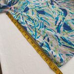 Lilly Pulitzer blouse long sleeve rounded neckline to V cutout watercolor Sz SM Photo 1