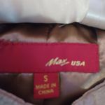 Max USA womens Small tan suede full zip jacket w cheetah print scarf Photo 1