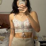Urban Outfitters NWT LF floral crochet trim crop top Photo 3