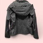 Hollister Cute  charcoal gray peach fleece lined all weather jacket w/hood crop Photo 3