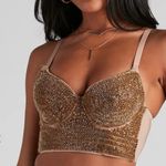 Windsor Gold Sequin Bustier Top Photo 3