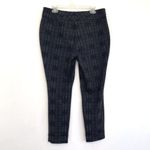 Ivanka Trump  Slim Ankle Pant Dark Gray Black Navy Plaid Ponte Pull On Crop Work Photo 9
