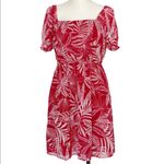 Banana Republic NWOT  Chiffon Leaf Print Dress Square Neckline Photo 3