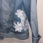 Chico's Lace floral Jean Jacket Embellished Denim Jacket • Jean Jacket Photo 3