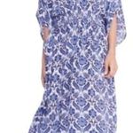 Rujuta Sheth x Anthropologie Marie White Blue Lotus Maxi Kaftan Dress Photo 1