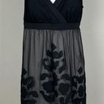 Inc International Concepts Dress L Black Mesh Embroidered V Photo 0