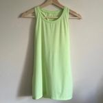 Athleta Neon Lime Green Ribbed Striped Racerback Workout Tank Top Photo 1