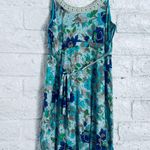 Free People Floral Motif Acid Wash Print Blue Cocktail Dress Size M Photo 2