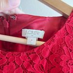 J.Crew Red Lace Short Sleeve Dress Lined Cocktail E3707 A-Line Womens Size 4 Photo 3