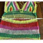 Crochet‎ Knit Swim Suit Cover Up Dress Size XL Green Photo 6