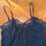 Grane Lace Trim Cami Tank Top XL Nylon Spandex V Neck Adjustable Straps Y2K Black Photo 2