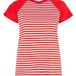 Current/Elliott Current Elliott The Saturday Raglan Tee Women’s Red & White Size Large Photo 2