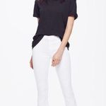 MOTHER The Cha Cha Fray Flare Crop Jeans in Glass Slipper | Size 25 White Photo 1
