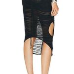 Mugler Mesh Bodycon Skirt in Black 34 New Cutout Midi Draped womens Size undefined Photo 3
