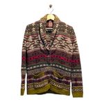 Eddie Bauer  Southwestern Print Button Front Cardigan Beige Size S Boho Fall Cozy Photo 1