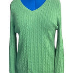 Ann Taylor Loft Women's Cable‎ Knit Sweater Apple Green Large Green Photo 0