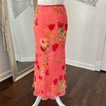Early 2000's Pink Orange Red Flower Floral Fairy Reversible Mesh Maxi Skirt S M Photo 4
