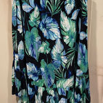 Cute flowy ruffle tropical faux wrap elastic waist pull on skirt easy breezy Blue Photo 0