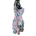 Vintage Byer Too Floral Strapless Dress Dance Prom Summer Wedding Pink Photo 2