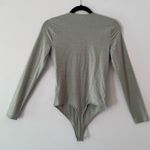 Abercrombie & Fitch  Silver Shimmer Sparkle V-neck Long Sleeve Bodysuit Medium Photo 5