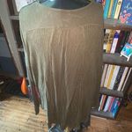 Free People olive green waffle oversized cozy M elevated basics top Photo 3