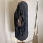 Free People  Black Fringe Sleeve Tee XS Photo 2