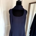 VTG Hampton Nites Sleeveless Lined Cocktail Dress w/ Neck Scarf Women's Size 12 Blue Photo 3