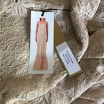 Lace Halter Mermaid Formal Prom Wedding Gown Dress Tan Photo 1