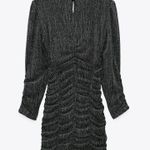 ZARA Black Silver Metallic Thread Bodycon Dress Photo 2
