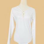 Abercrombie & Fitch Cream Fitted Polo Bodysuit Photo 0
