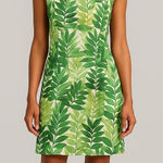 Julian Taylor  New York Green Leaf Print‎ Sleeveless Dress Size 6 Photo 0