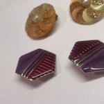 Lot Of 4 Statement Costume Earrings Clip On Clip Photo 11