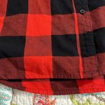 Old Navy  womens size large boyfriend fit long sleeve red and black flannel plaid Photo 5
