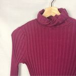 Sundance  Red Ribbed Knit Fitted Turtleneck Long Sleeve XS Photo 3