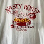 Adidas Vintage 80’s Rainbow Trefoil “Nasty Roast The Hamptons Miami Beach 1987” Short Sleeve Shirt Sz. Large Photo 8