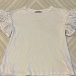 ALL SAINTS Women’s White Short Sleeve with Ruffle Sleeves Tee - Size S Photo 0