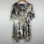 Style & Co Y2K Top Women's Large Ivory Gray Chain Sequin Fairy Asymmetrical Photo 1