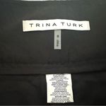 Trina Turk  Black Stretch Rayon/Nylon Blend Pants with Ankle Zipper Detail Photo 1