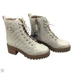 Sam & Libby  Quilted Lace-Up Boots - Cream and Brown Photo 2
