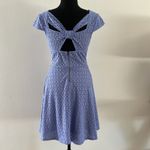 Xhilaration Periwinkle short sleeve fit and flare dress. Eyelet over lay. Photo 2