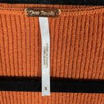 Free People  Oakleigh Ribbed Sweater Vest‎ Womens Sz S Cardigan Burnt Orange Boho Photo 4