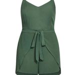City Chic New Tropic Tie Playsuit Romper Jungle Green Women's Size M 18 Photo 2
