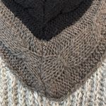 Vintage 80s/90s Index Gray & Brown Chunky Knit V Photo 3