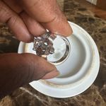 Vintage Silver Crystal Fashion Clover Ring Size 7 Photo 6